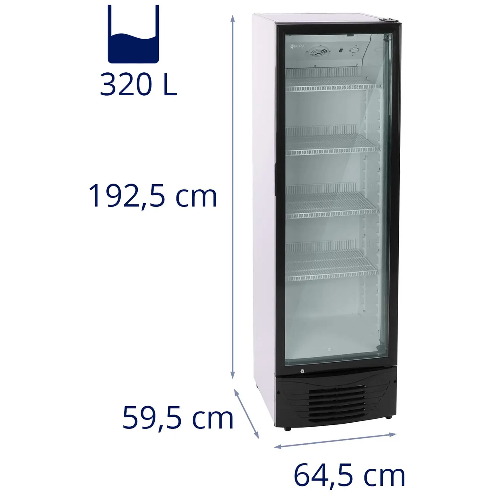 Flaschenkühlschrank - 320 L - LED - schwarzer Rahmen