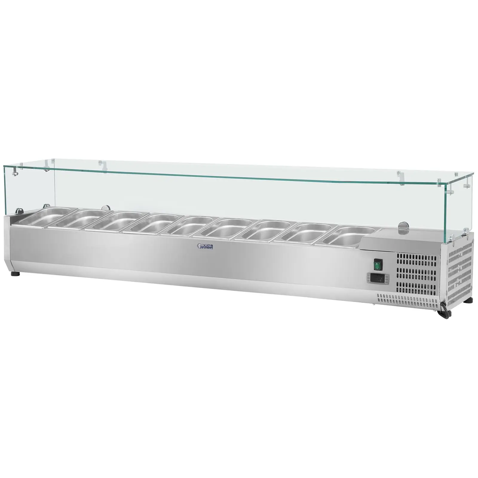 Kühlaufsatzvitrine - 200 x 39 cm - Glasabdeckung