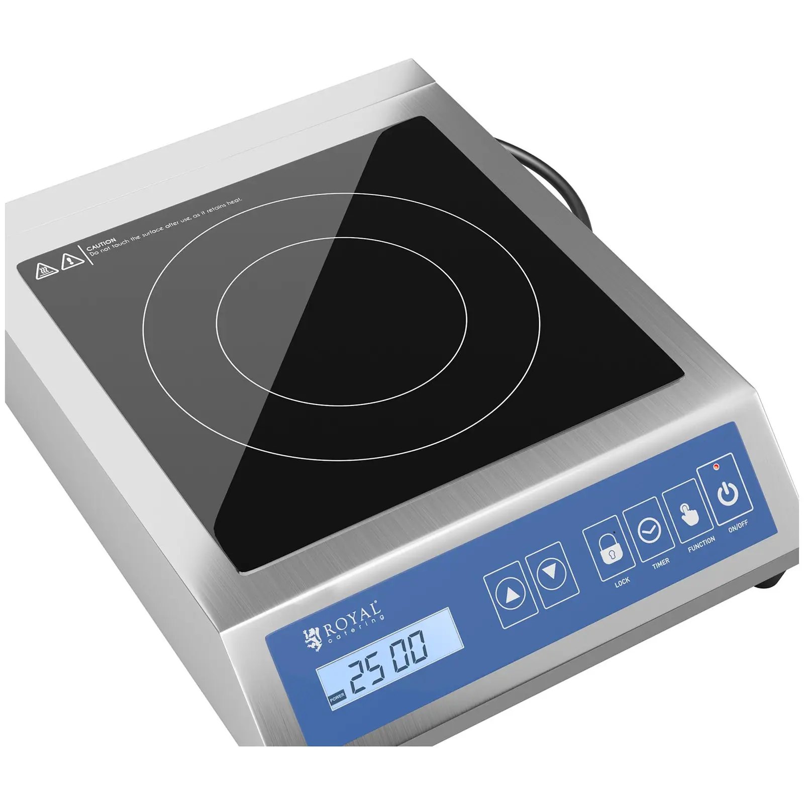 Induktionsplatte - 28 cm - 60 bis 240 °C - Touchdisplay - Timer