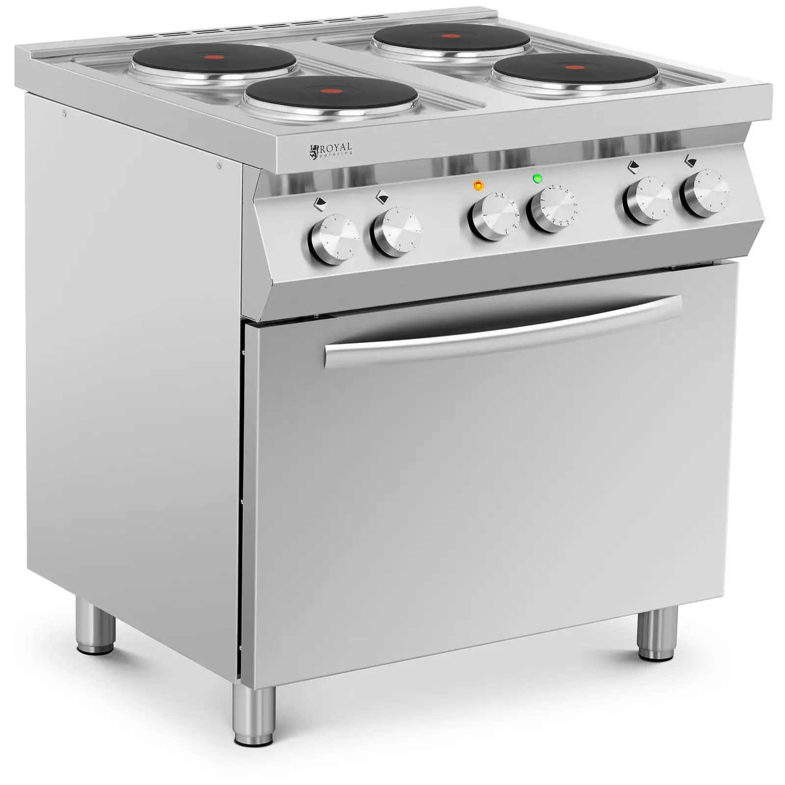 Royal Catering Elektroherd Gastro – 13.400 W – 4 Platten – mit Umluftofen RC-EC4VO