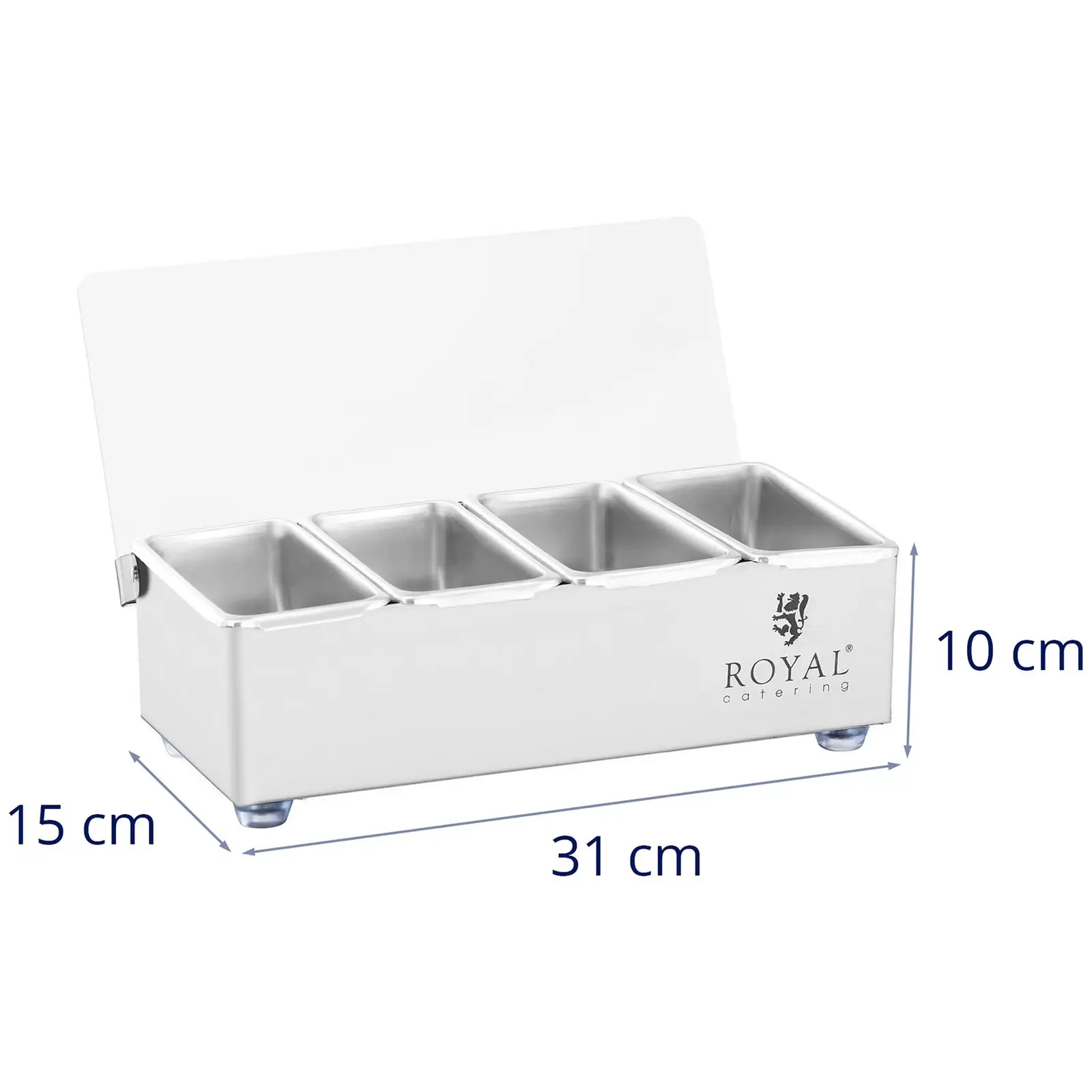 Zutatenbehälter - Edelstahl - 4 x 0,4 L - Royal Catering
