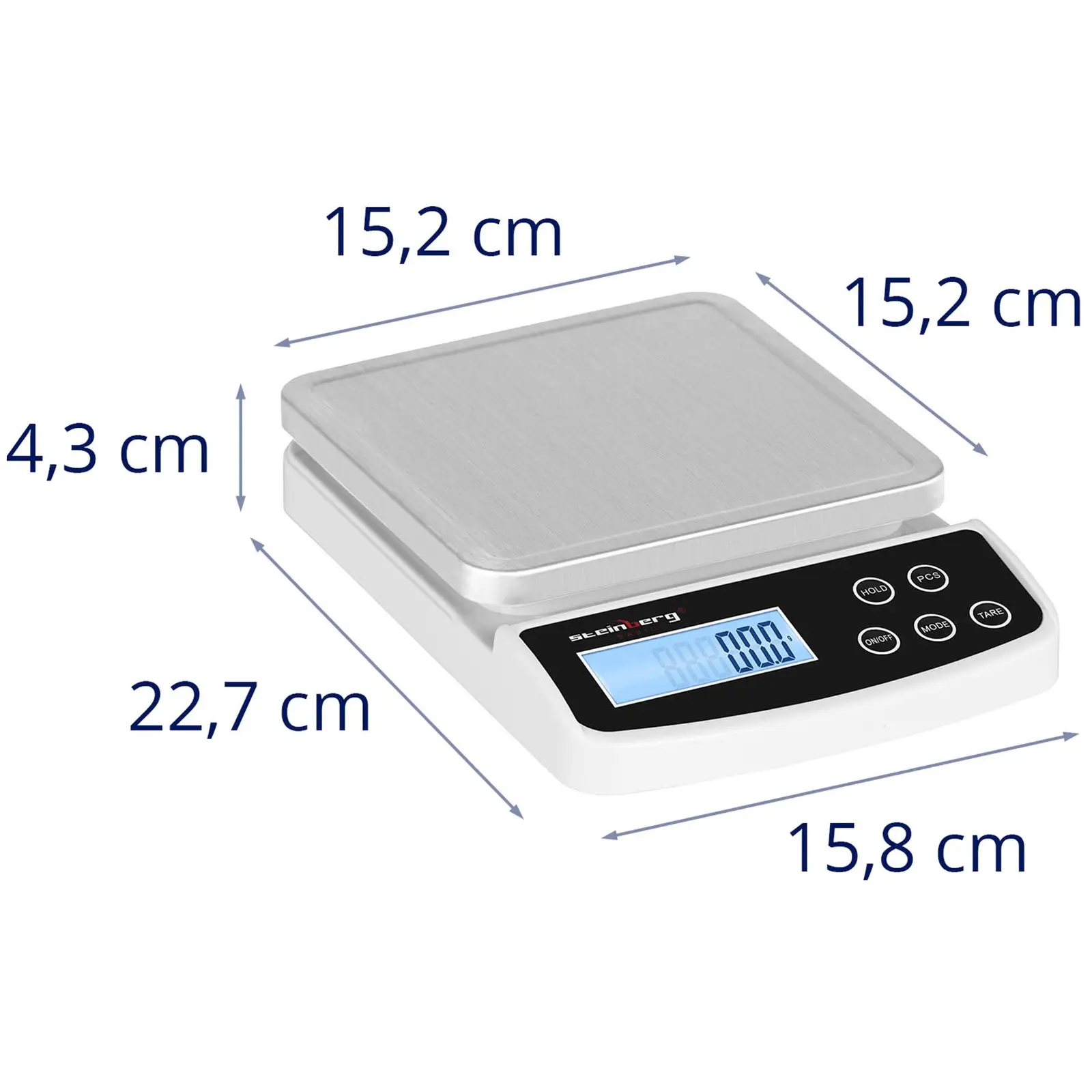 Digitale Küchenwaage Edelstahl 5 kg & 0,1 g Genauigkeit