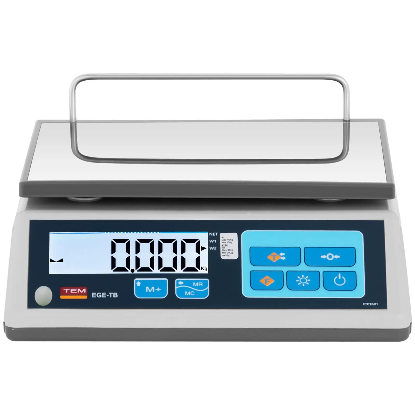 Tischwaage - geeicht - 30 kg / 10 g - LCD - Memory
