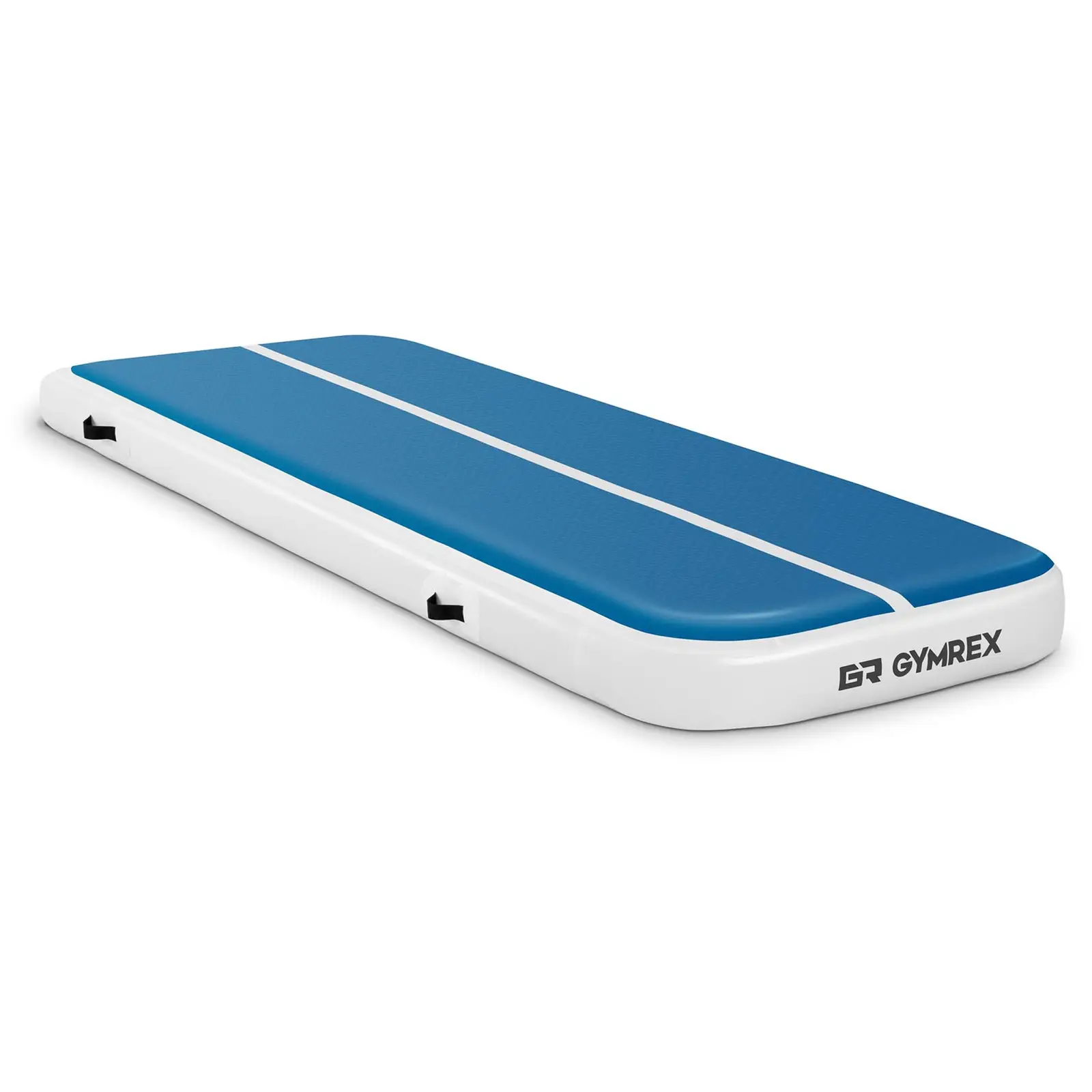 Gymrex Aufblasbare Turnmatte – Airtrick – 300 x 100 x 20 cm – 150 kg – blau/weiß GR-ATM4