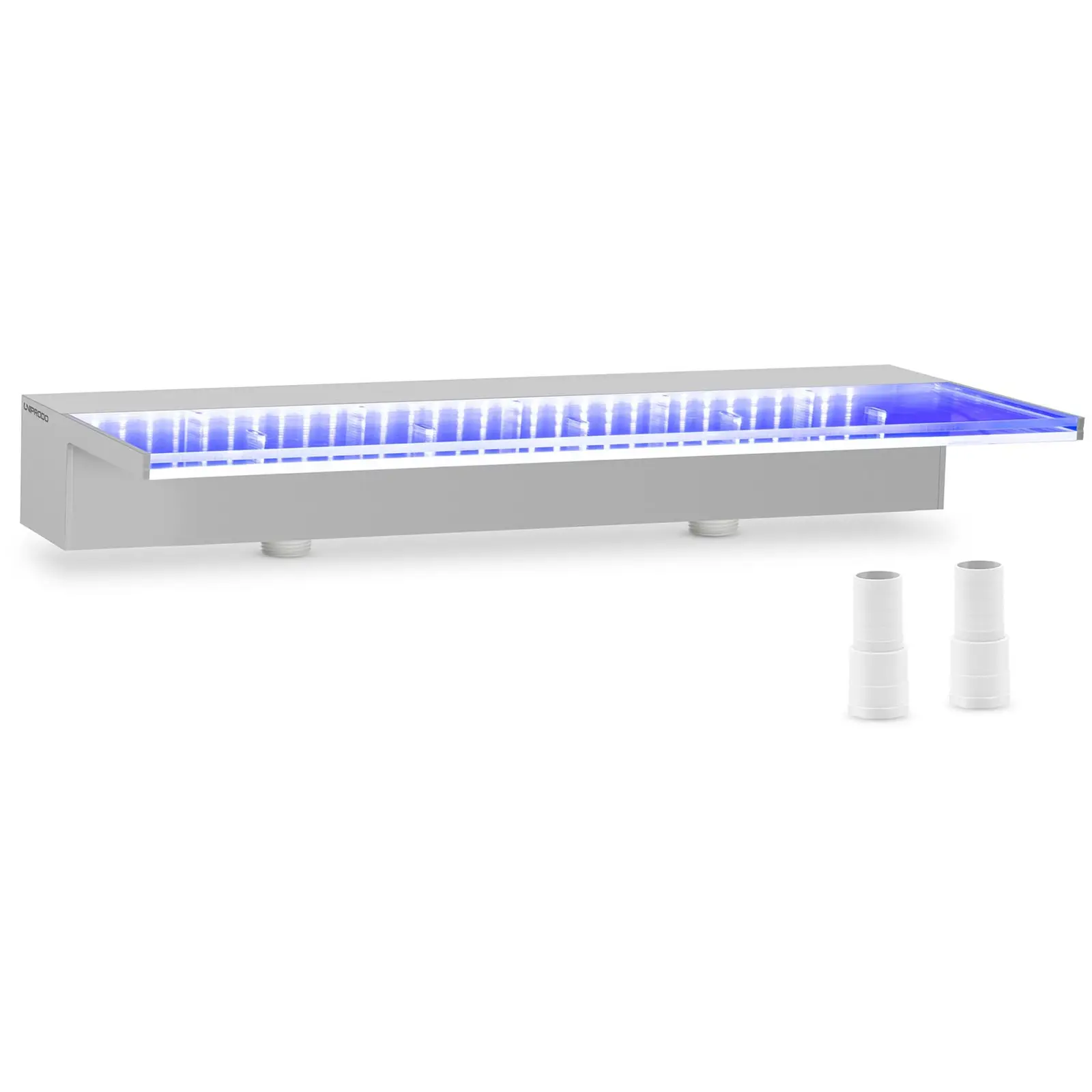 Schwalldusche - 60 cm - LED-Beleuchtung - Blau / Weiß - tiefer Wasserauslauf
