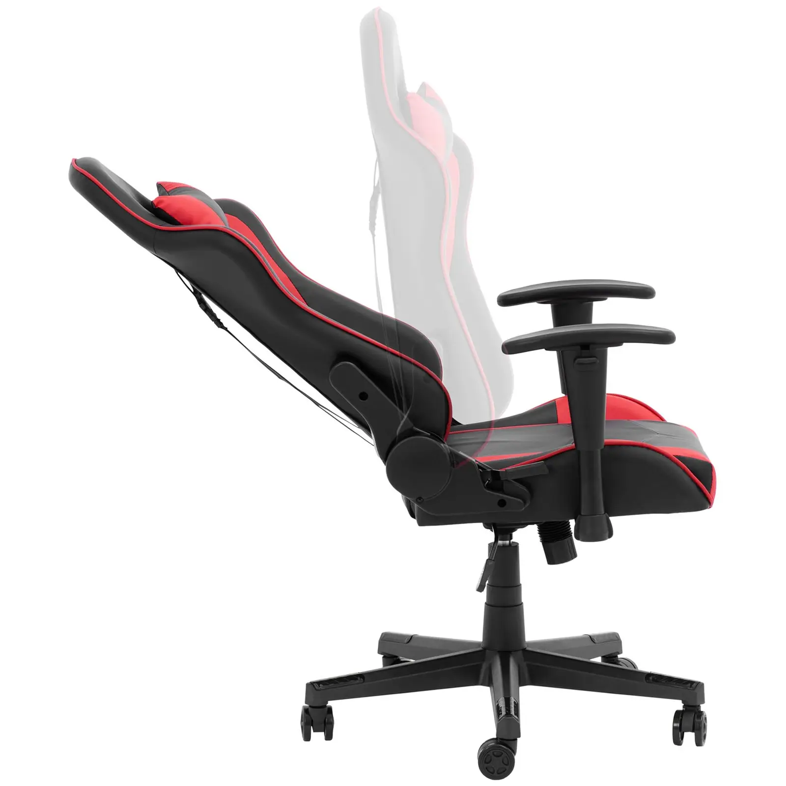 Gaming-Stuhl - mit Armlehnen - einstellbare Höhe / Rückenlehne - inkl. Nacken- und Lordosenstützen