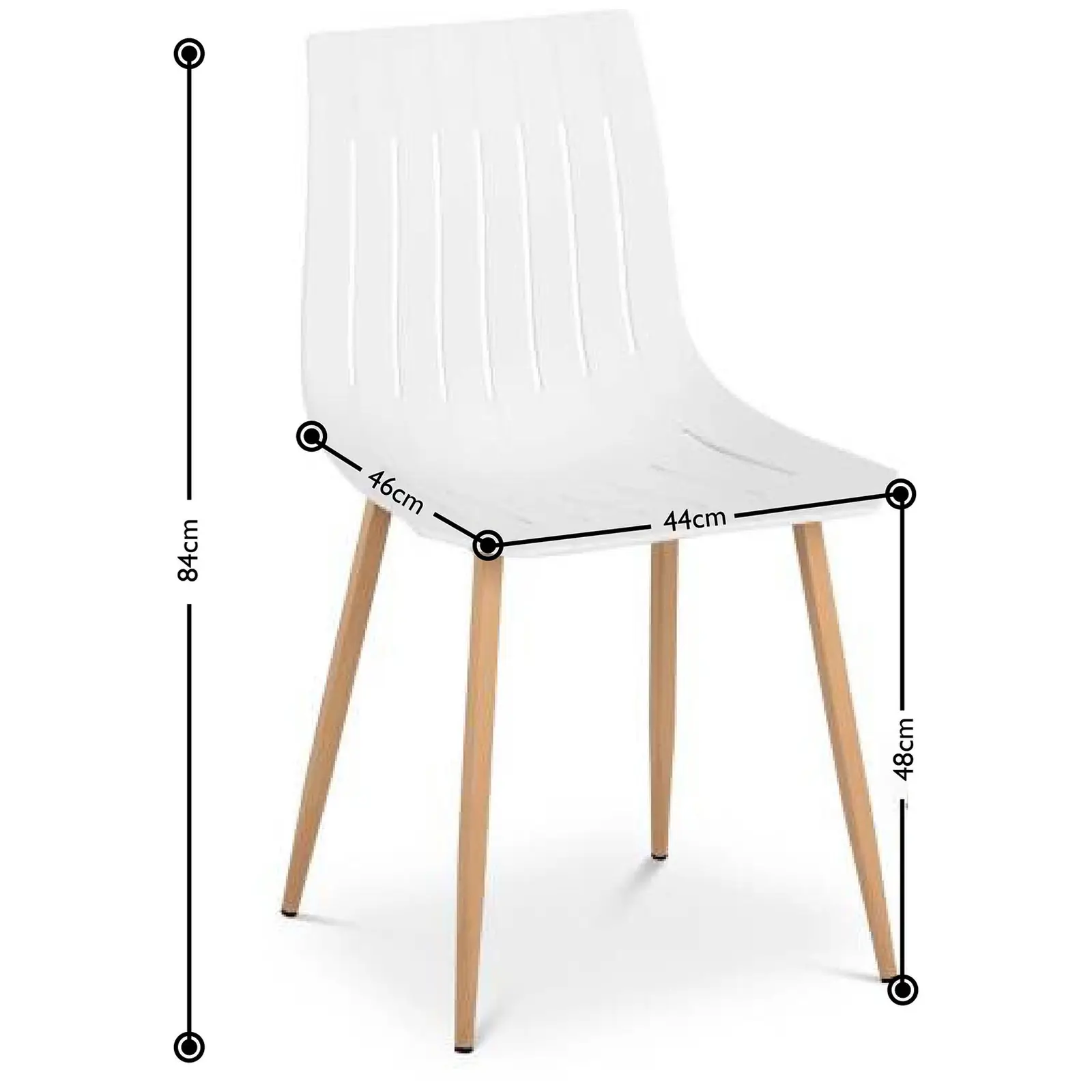 Stuhl - 2er Set - bis 150 kg - Sitzfläche 50 x 47 cm - weiß