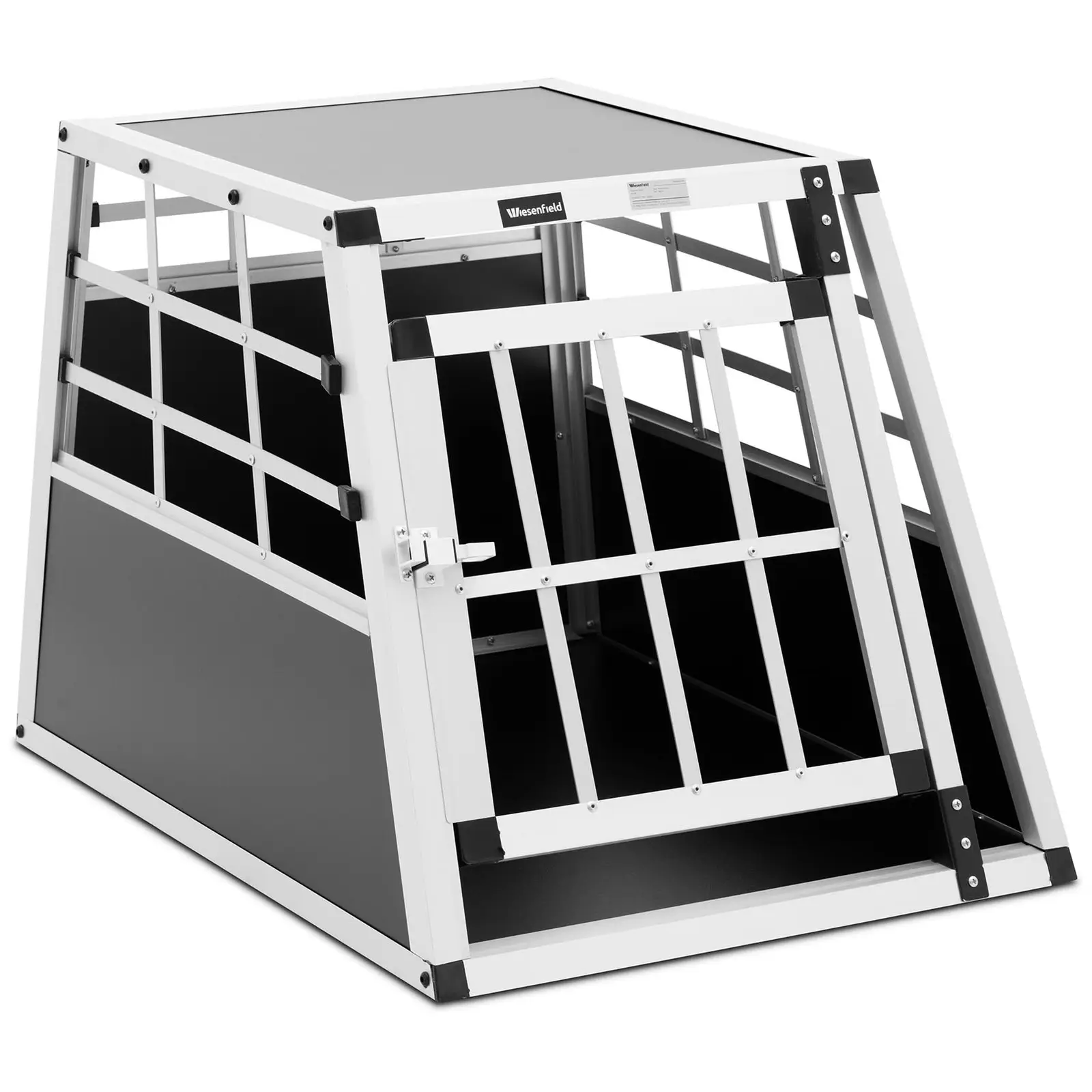 Wiesenfield Hundetransportbox – Aluminium – Trapezform – 55 x 70 x 50 cm WIE-TB2-M