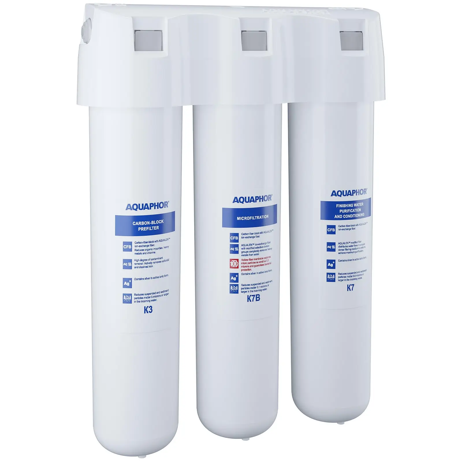 Aquaphor Aktivkohle-System - für Wasser - dreistufig - 2,5 l/min - inkl. Wasserhahn
