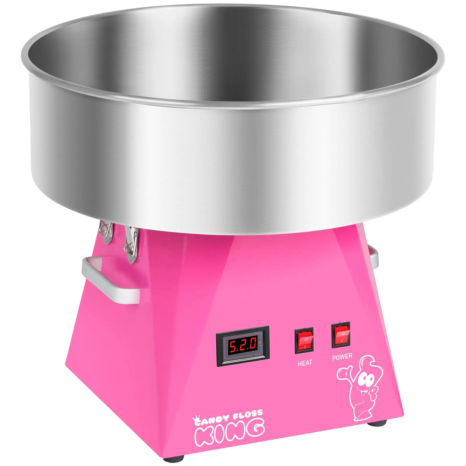 Zuckerwattemaschine Set mit Zuckerwattestäbchen - Spuckschutz - 52 cm - 1.030 Watt - pink
