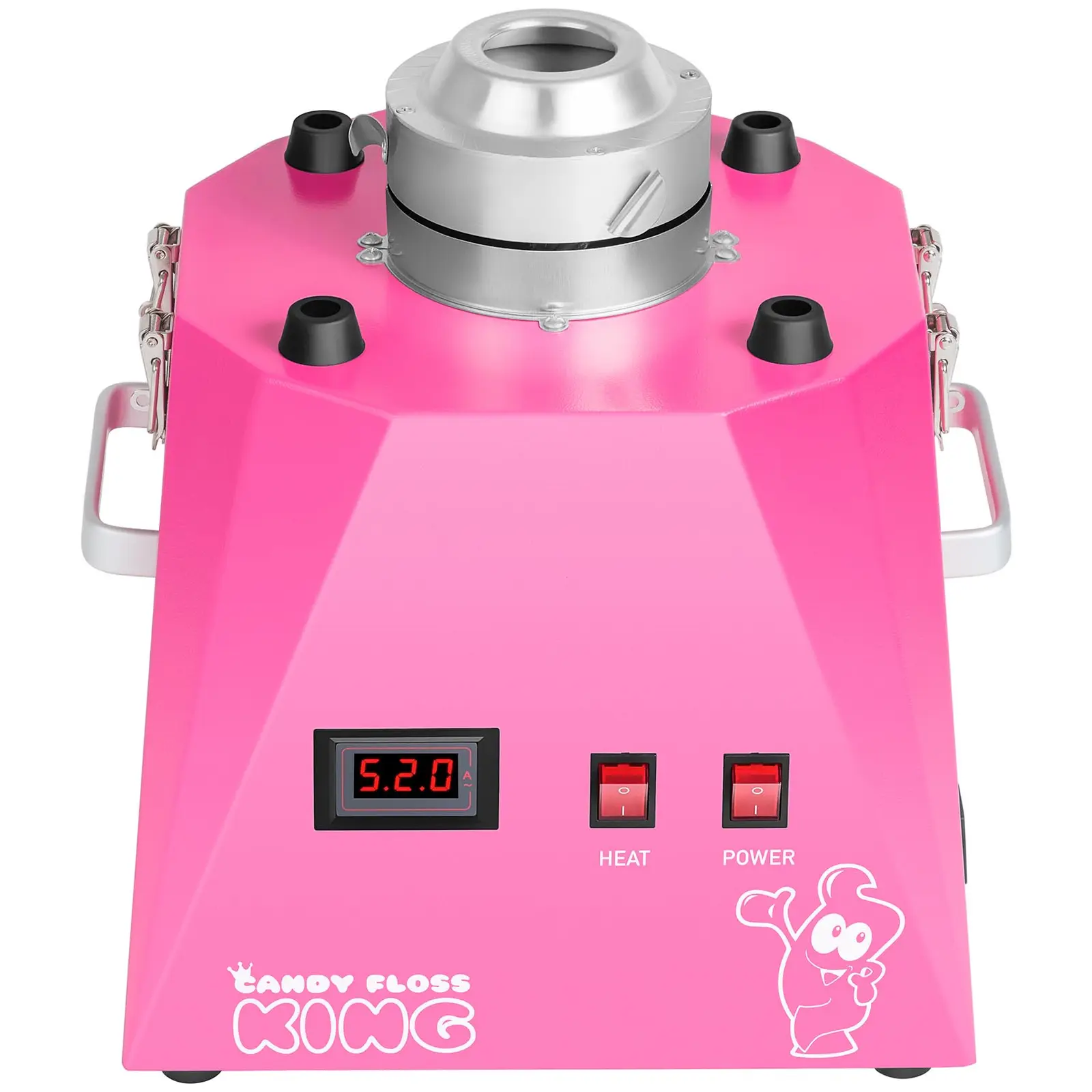 Zuckerwattemaschine Set mit Zuckerwattestäbchen - Spuckschutz - 52 cm - 1.030 Watt - pink